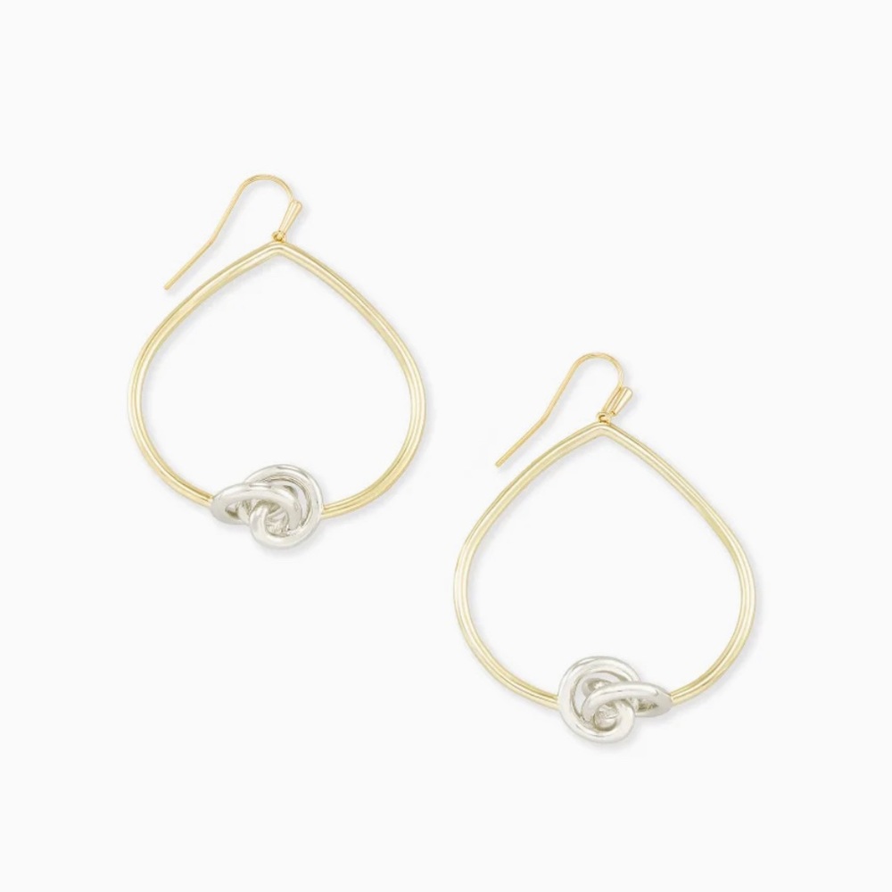 Kendra Scott Presleigh Love Knot Open Frame Earrings In Mixed Metal